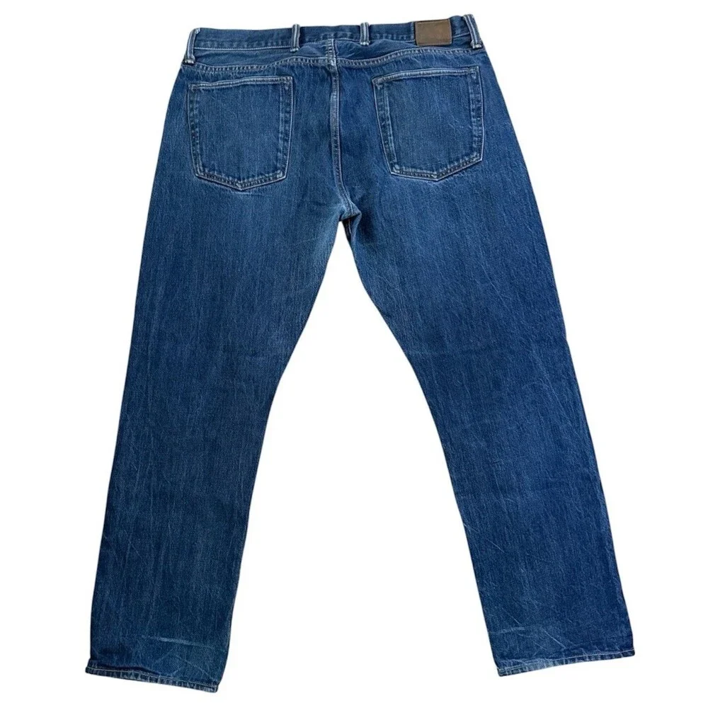 Gap 1969 Straight Fit Japanese Selvedge Dark Wash Jeans Button Fly Mens Sz 38x32